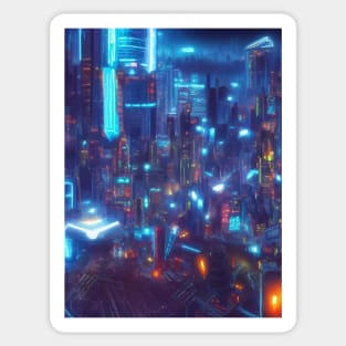 Cool Japanese Neon City Sticker